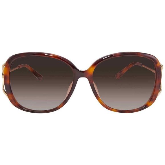 NEW Gucci Brown Oval Women's Sunglasses - Picture 2 of 4
